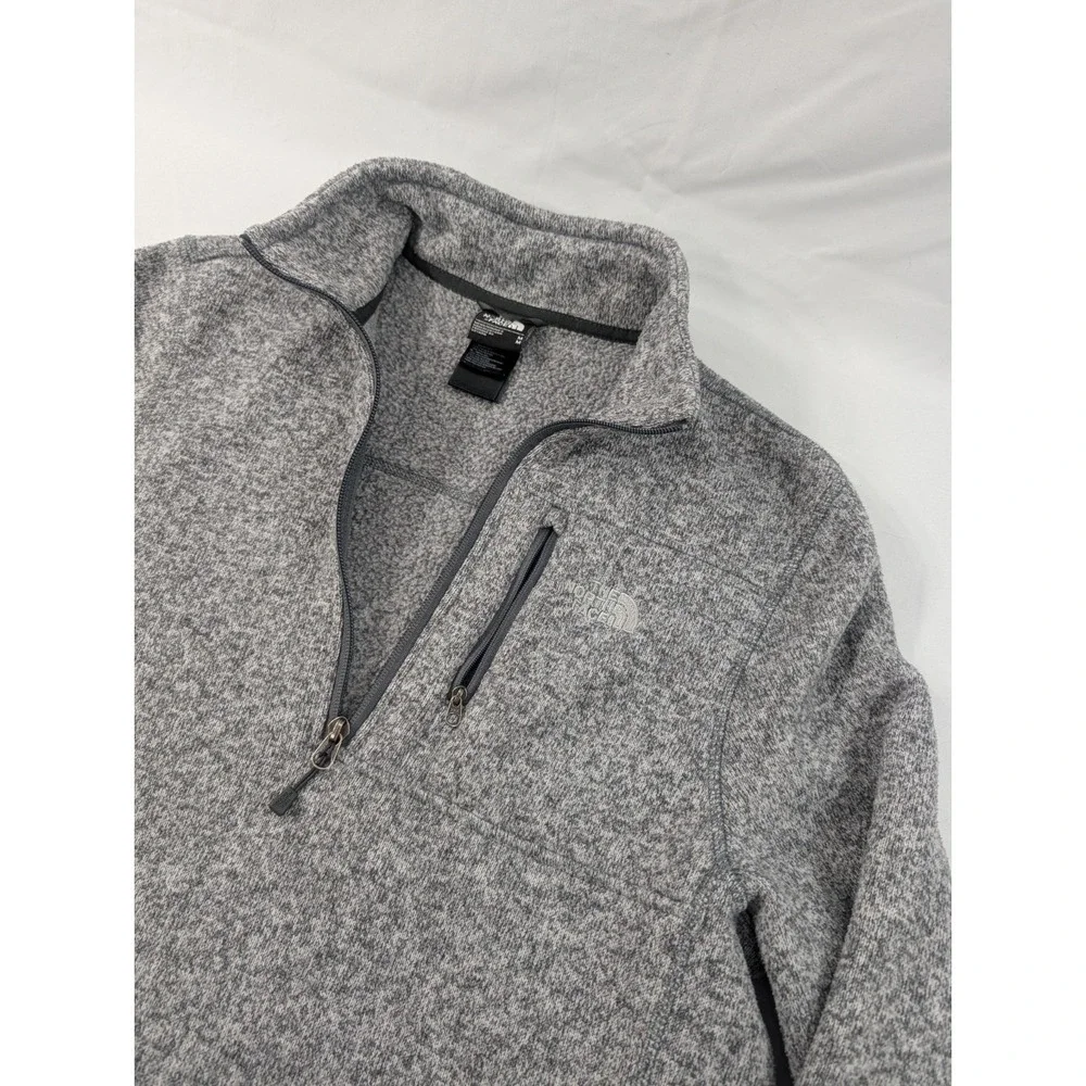 The North Face Pullover Mens Medium Gray Quarter Zip Fleece Sweater Hiking